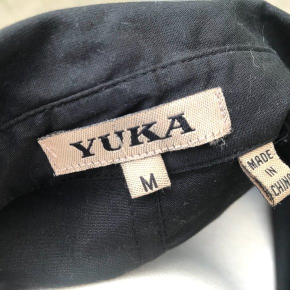 YUKA Long-Sleeved Shirt Dress-Length Tunic - Black - Size Medium - Picture 4 of 5